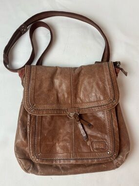 The Sak Ventura Brown Leather Backpack Convertable Cross Body Bag Purse
